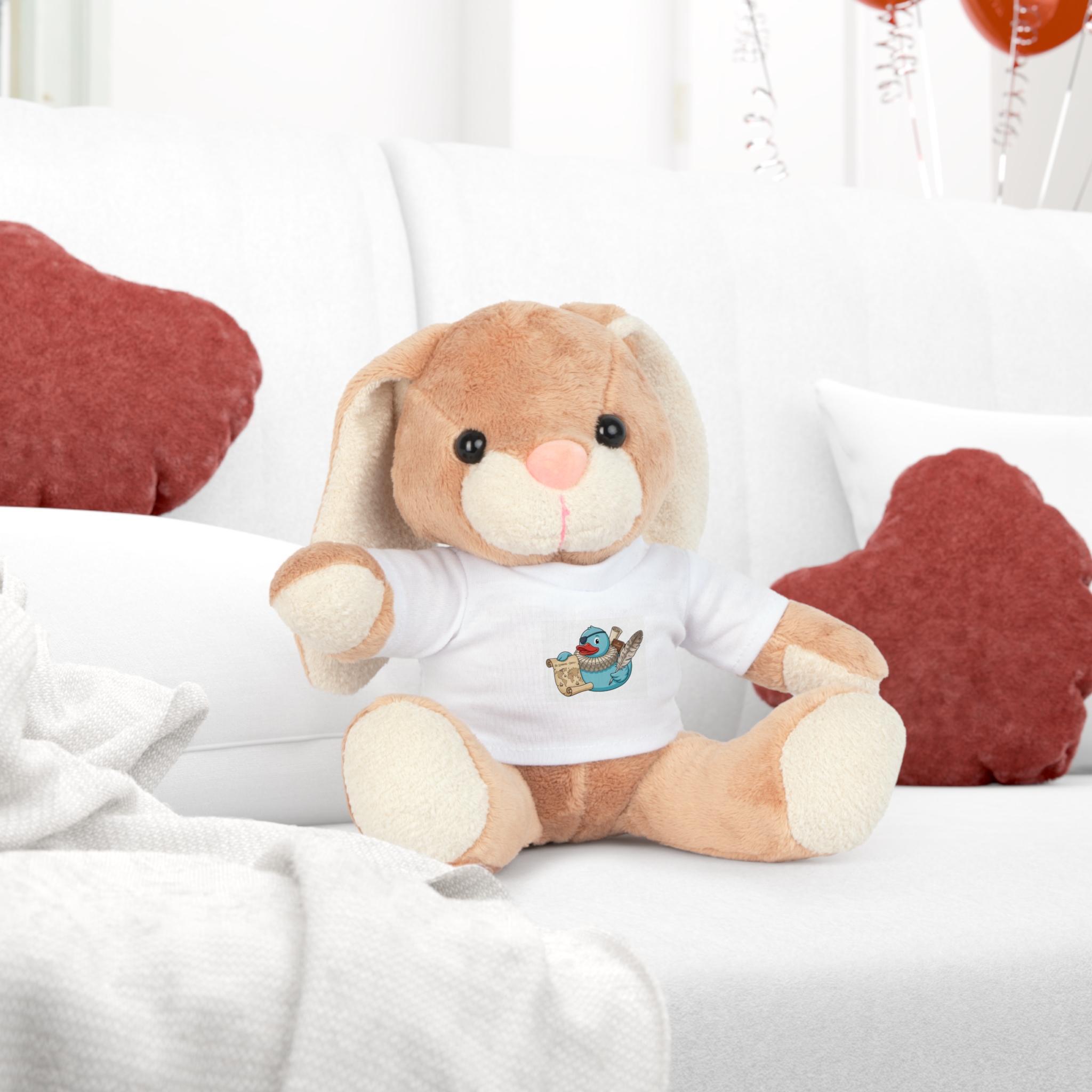 Cute Bird & Scroll Plush Bear with T‑Shirt — Soft Teddy Gift - Image 9