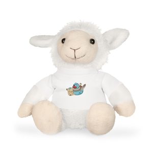Cute Bird & Scroll Plush Bear with T‑Shirt — Soft Teddy Gift