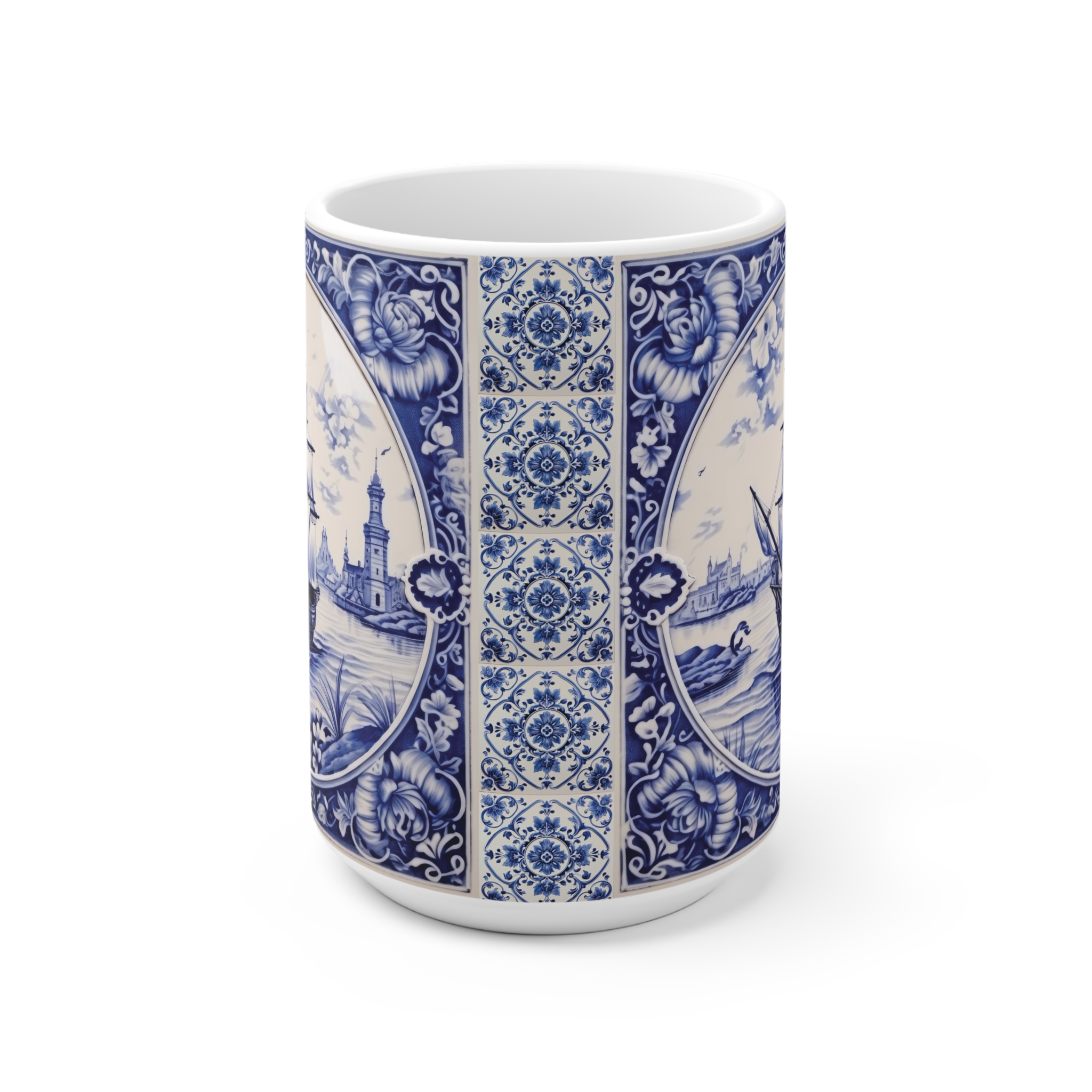 Ship Tiles Ceramic Mug — Nautical Tile Pattern Coffee Cup - Image 5