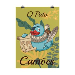 Poster - O Pato Camões: Playful Literary Duck Art Print (Portuguese Decorative Poster)
