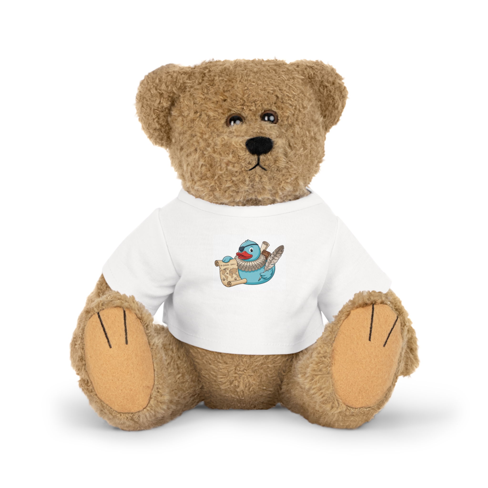 Cute Bird & Scroll Plush Bear with T‑Shirt — Soft Teddy Gift - Image 4