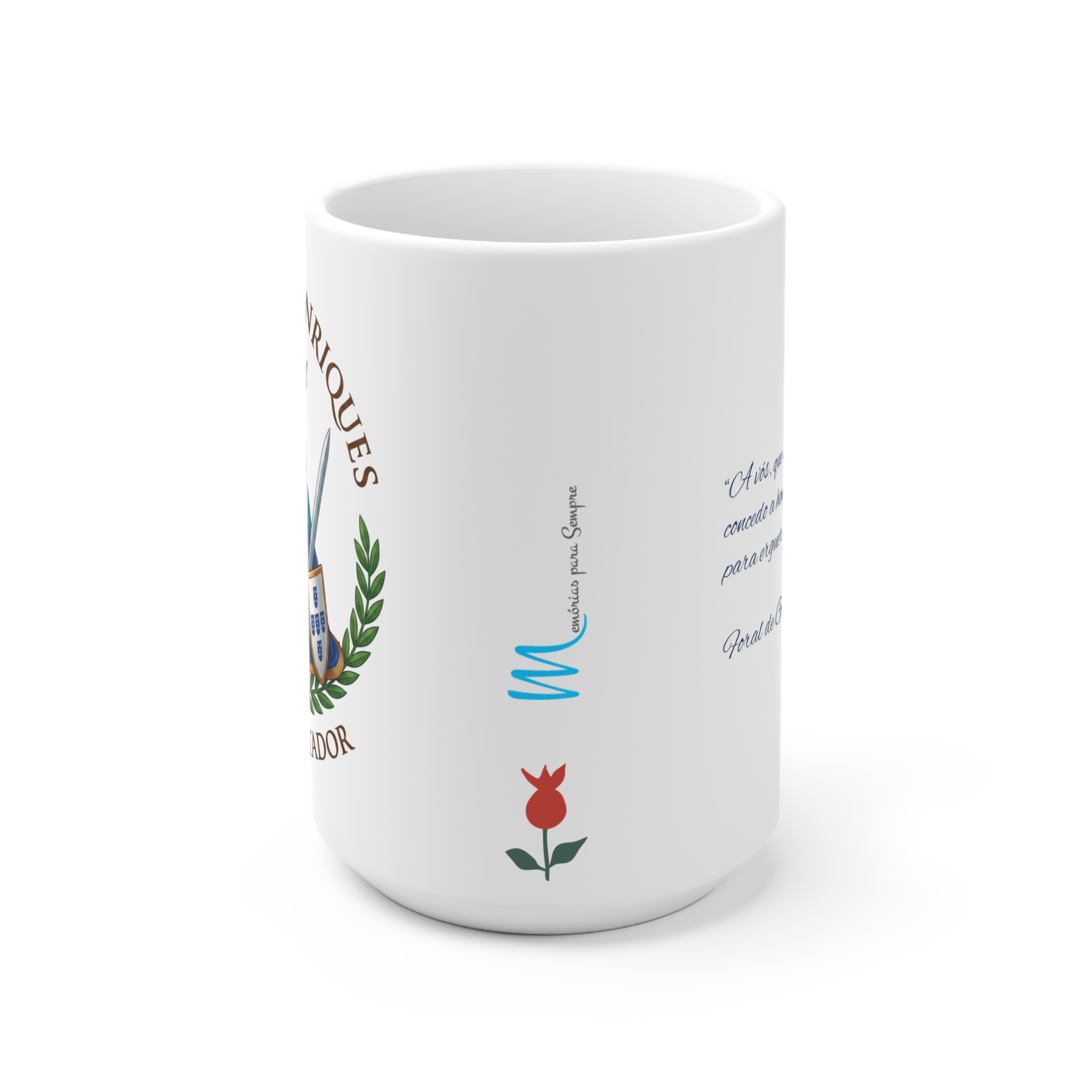 Portugal Coat of Arms Ceramic Mug — Portuguese Quote & Floral Design - Image 5