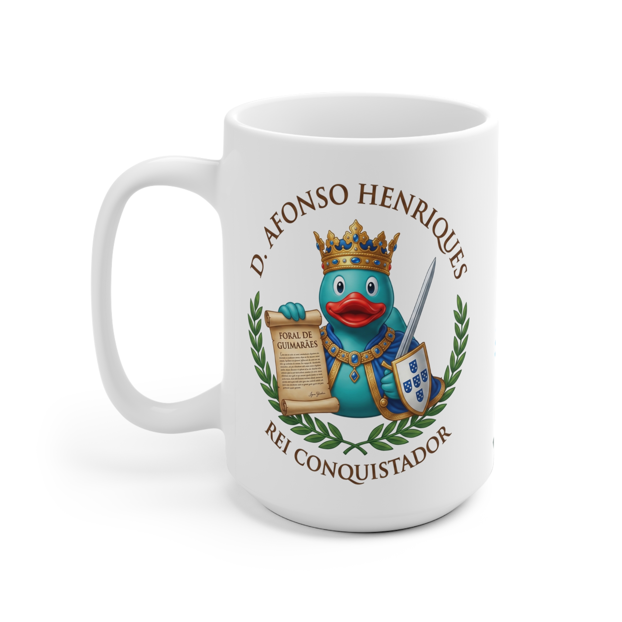 Portugal Coat of Arms Ceramic Mug — Portuguese Quote & Floral Design - Image 4