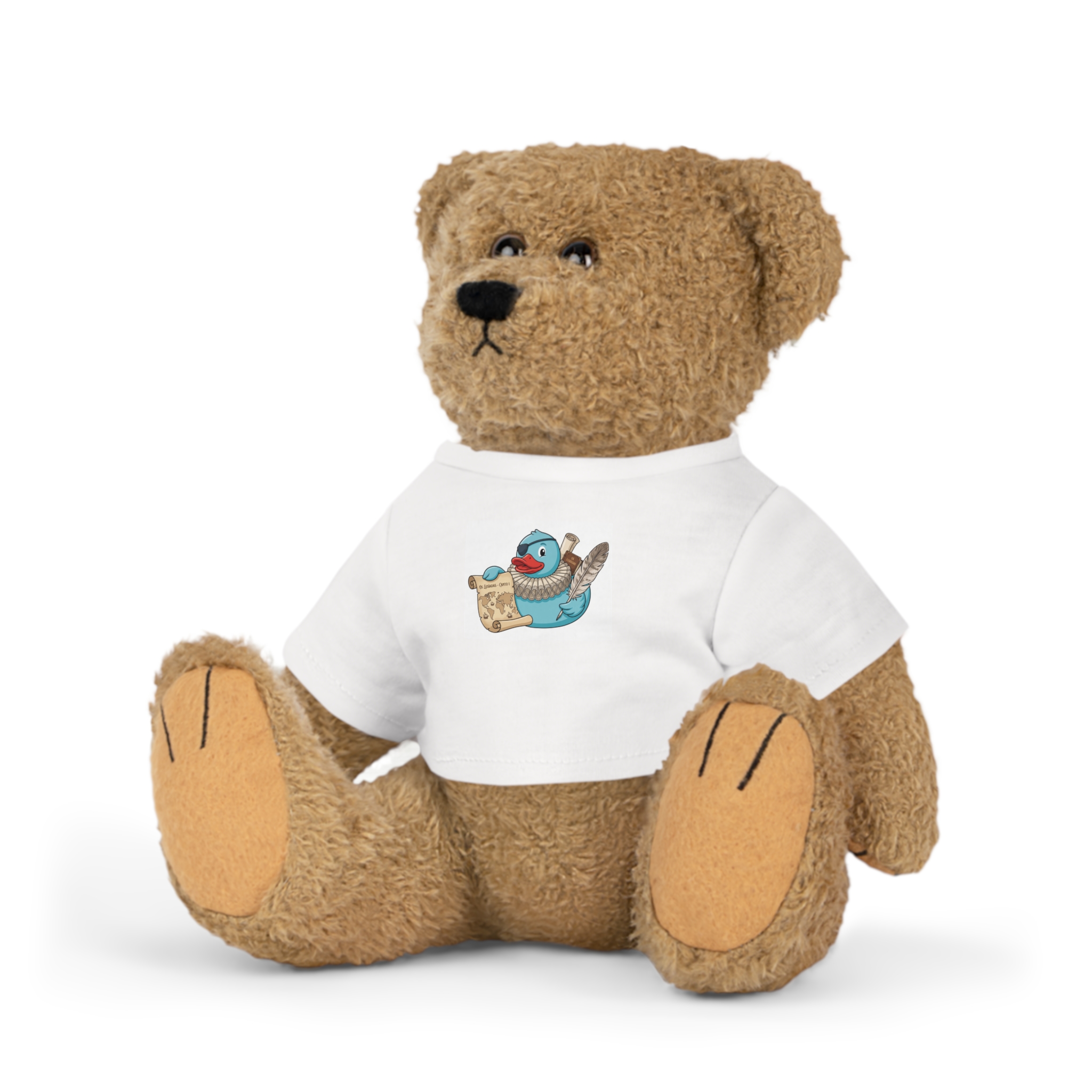 Cute Bird & Scroll Plush Bear with T‑Shirt — Soft Teddy Gift - Image 5