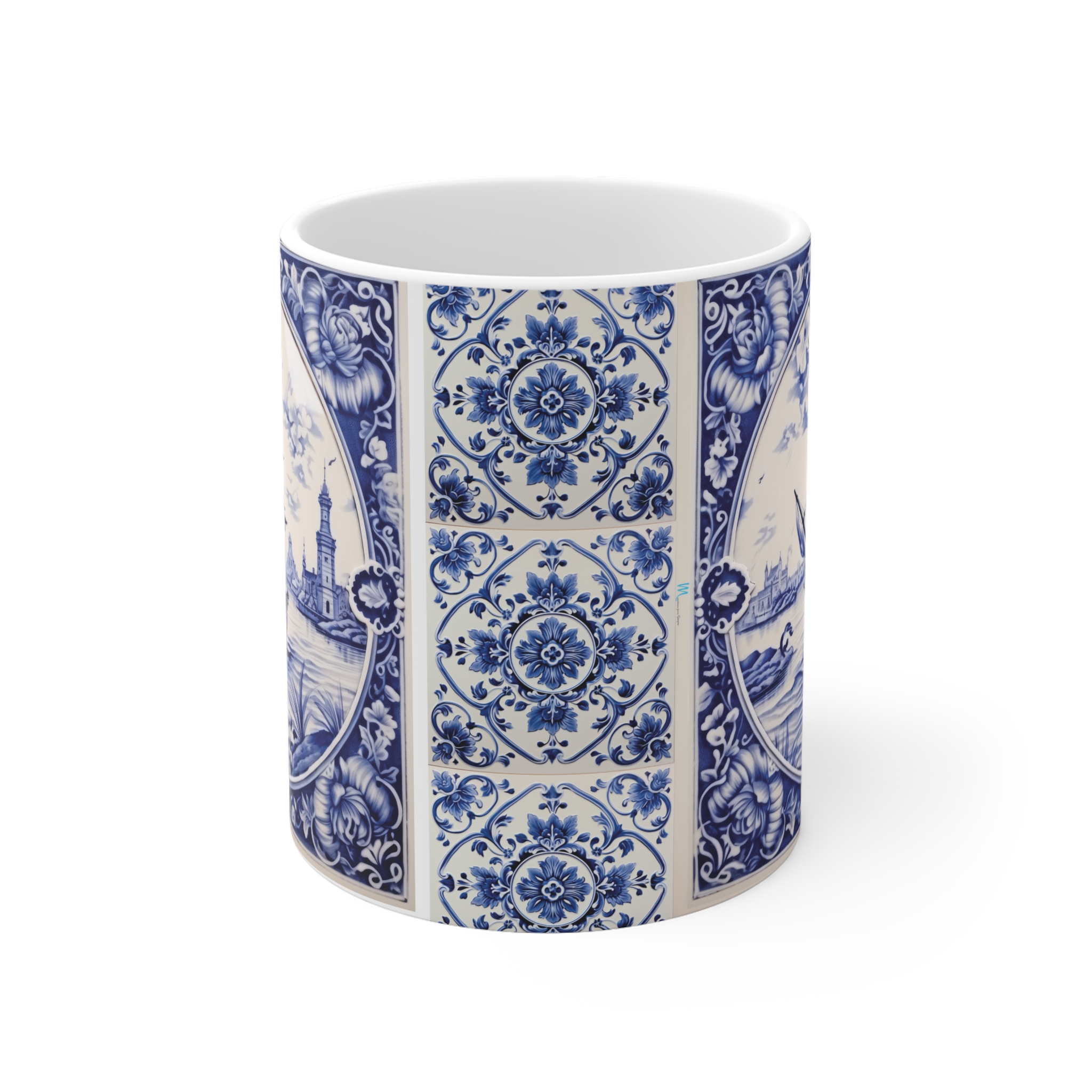 Ship Tiles Ceramic Mug — Nautical Tile Pattern Coffee Cup - Image 2