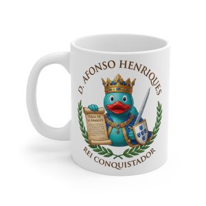 Portugal Coat of Arms Ceramic Mug — Portuguese Quote & Floral Design