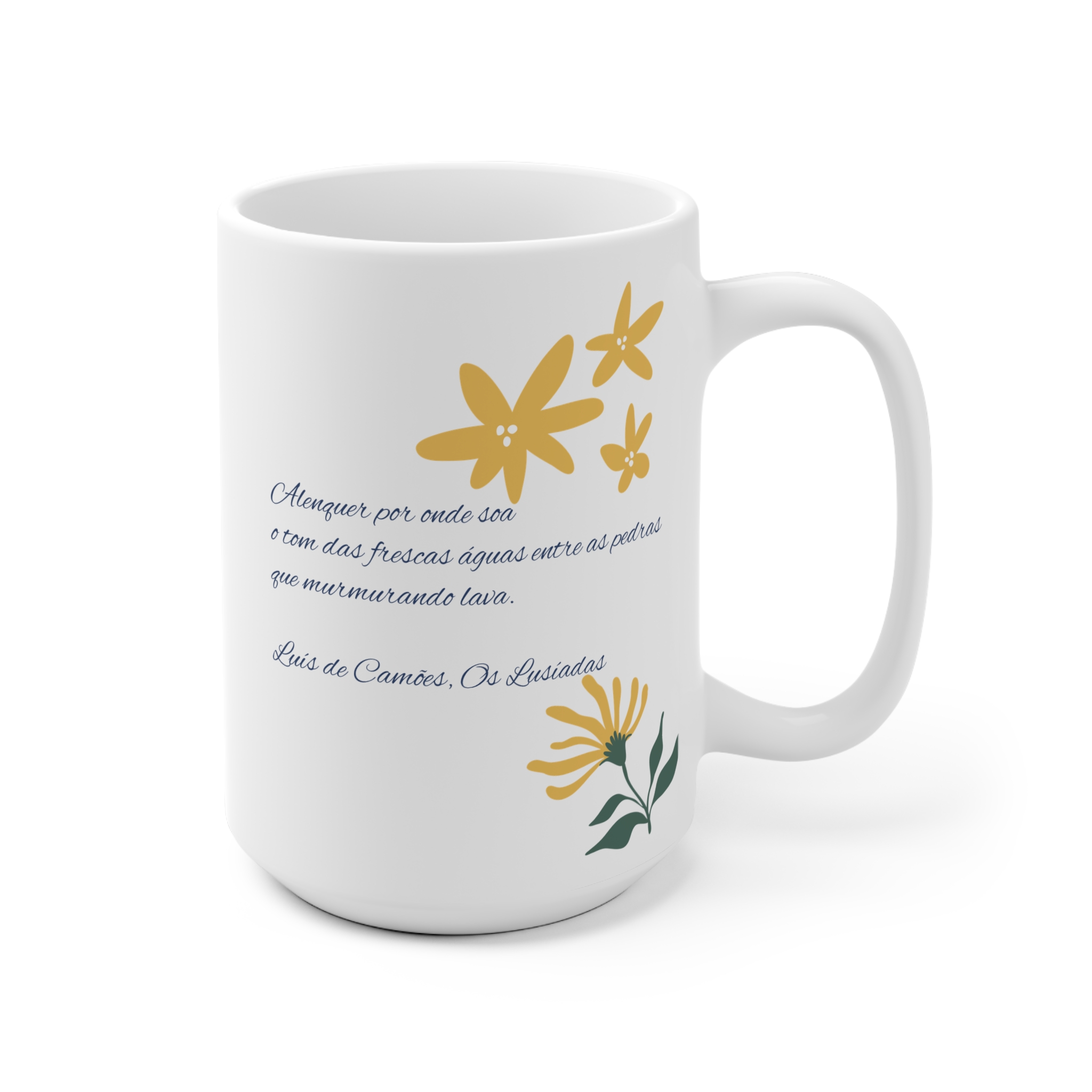 Portuguese Poem Ceramic Mug — "Luís de Camões" Bird & Wildflower Coffee Cup - Image 6