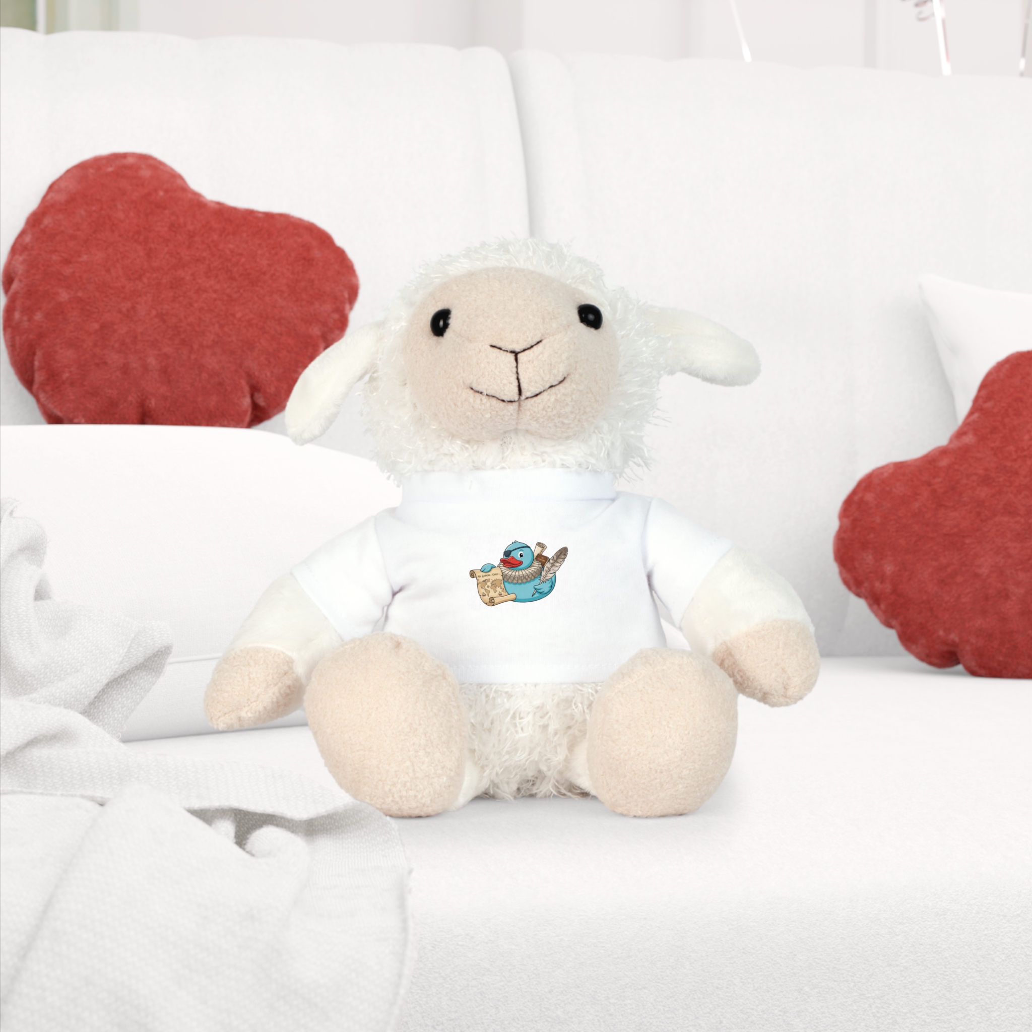 Cute Bird & Scroll Plush Bear with T‑Shirt — Soft Teddy Gift - Image 3