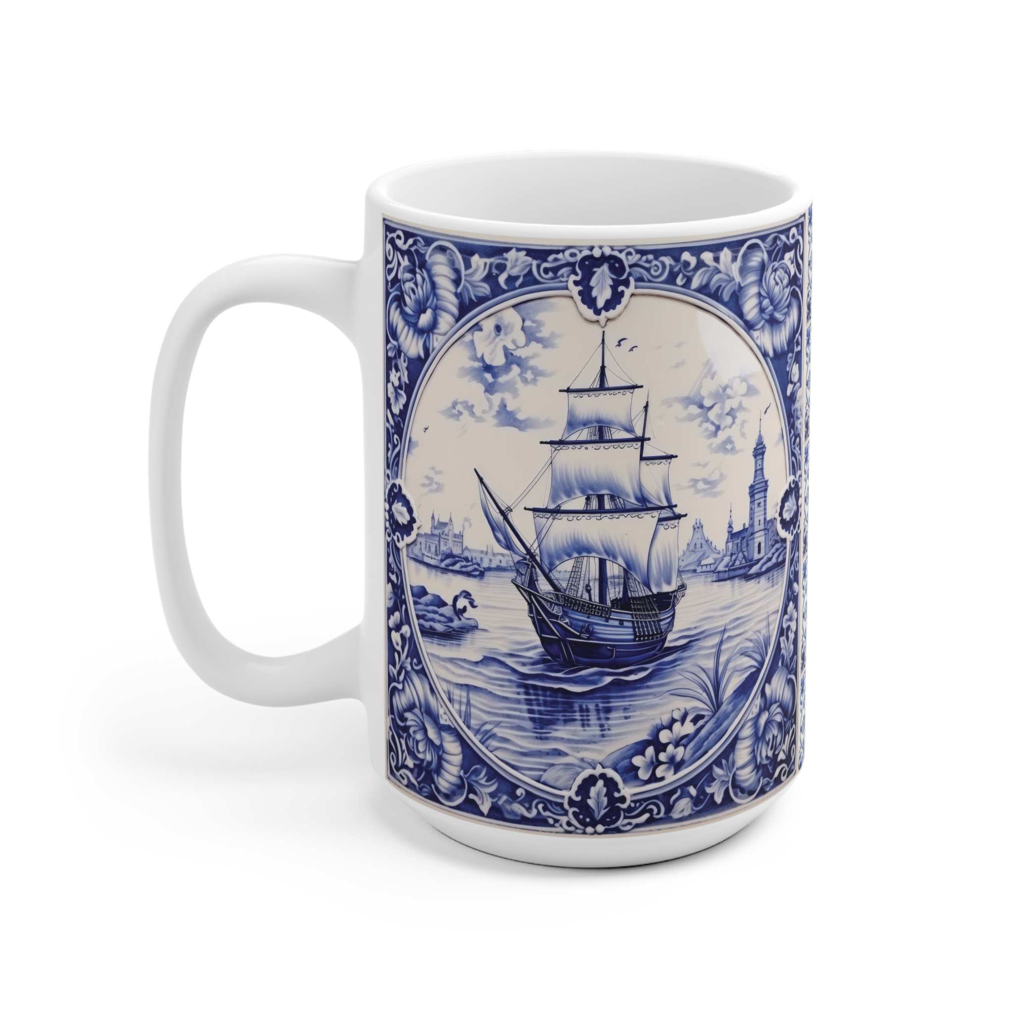 Ship Tiles Ceramic Mug — Nautical Tile Pattern Coffee Cup - Image 7